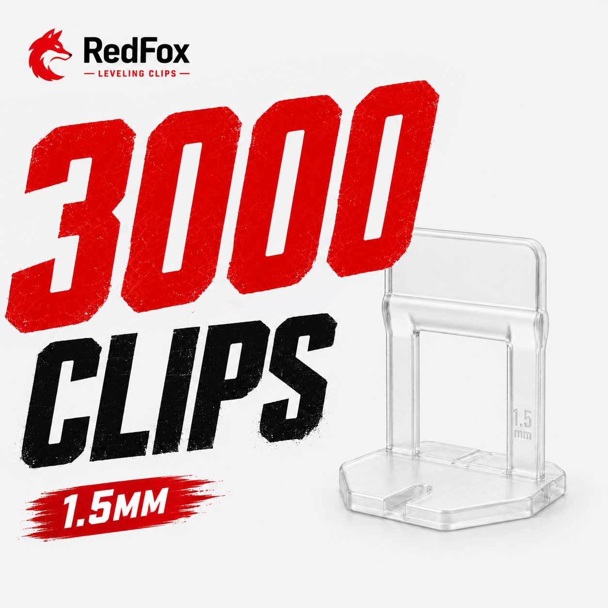 1.5mm Tile Levelling Clips- 3000 Pack