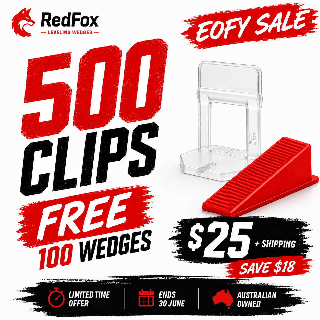 EOFY SALE - 500 CLIPS & 100 WEDGES